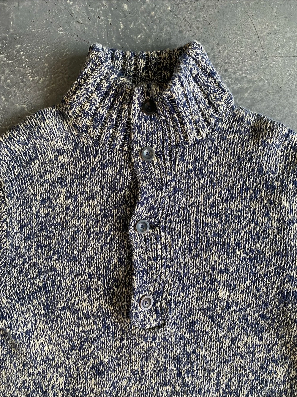 Polo Ralph Lauren Henley Sweaters Cozy Heathered Blue Mock Neck Sz S Men’s